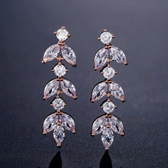 Crystal Zirconia Long Drop Earrings for Women