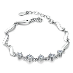 Moissanite Diamond Bracelet Platinum Plating Sterling Silver Ten Stars Charms Bracelet Promise Gift For Women Girls Fine Jewelry