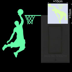 Luminous Cartoon Basketball Player Dunk Wall Sticker f