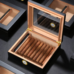 Cedar Wood Cigar Humidor Portable Travel Cigar Case W/ Humidifier