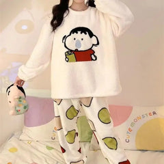 Cute Cartoon Autumn and Winter Sleepwear Women's