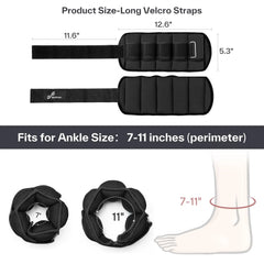 Sportneer Adjustable Ankle Weights for Women and Men 3.5lbs x 2 Adjustable Leg Weights for Strength Training