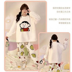 Cute Cartoon Autumn and Winter Sleepwear Women's