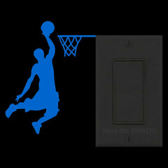 Luminous Cartoon Basketball Player Dunk Wall Sticker f