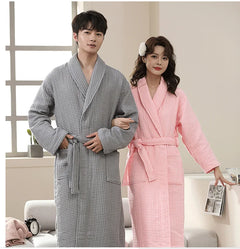 Hotel Cotton Men Bathrobe Plus Size Waffle Bath Robe Thicken Breathable Robes