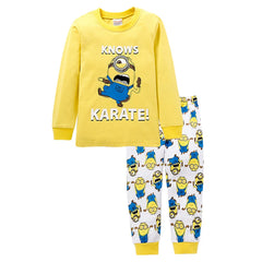 Despicable me Minion Series Children'S pj's 2pcs Set Boys/Girls Cartoon Long Sleeve Sleepwear