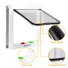 Dog Cat Flap Safety In & out Pet Door with 4 Way Security Lock