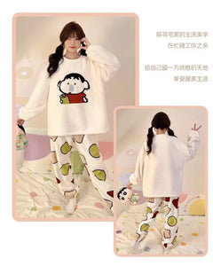 Cute Cartoon Autumn and Winter Sleepwear Women's