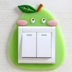 3D Switch Stickers Silicone Wall Sticker Luminous Cactus Plant Protective Cover for Switch Socket