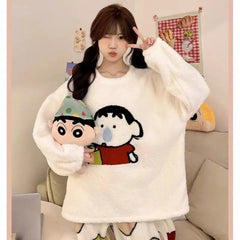 Cute Cartoon Autumn and Winter Sleepwear Women's