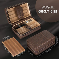 Cigar Humidor Box with Cigar Lighter Cedar Wood