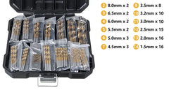 99pcs Titanium Drill Bit Set High-Speed Steel Drill Bits for Steel Plate Wood Plastic Metal Copper Alloy Woodworking Hole Opener