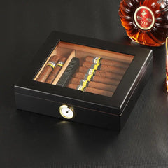 Cedar Wood Cigar Humidor Portable Travel Cigar Case W/ Humidifier