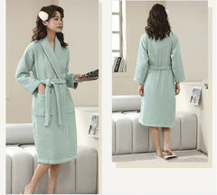 Hotel Cotton Men Bathrobe Plus Size Waffle Bath Robe Thicken Breathable Robes