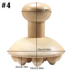 1Pcs Natural Wooden Massager Brush - Hand-Held Anti Cellulite Reduction Relieve Tense Muscles and Bones Head Scalp Massage Tool