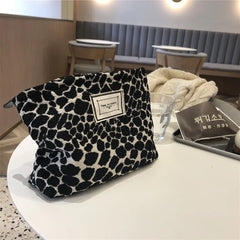 Large Women Leopard Cosmetic Bag Canvas Waterproof