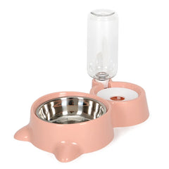 2-in-1 Cat Bowl Water Dispenser Automatic Water Storage