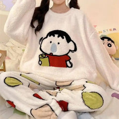 Cute Cartoon Autumn and Winter Sleepwear Women's