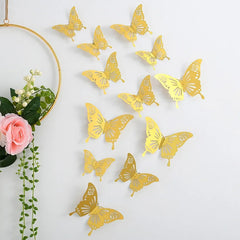 12Pcs/Set 3D Hollow Wall Stickers Butterflies