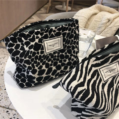 Large Women Leopard Cosmetic Bag Canvas Waterproof