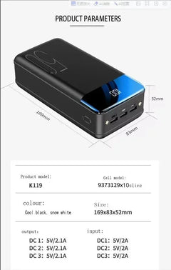 Ultra Fast Charging Universal 5V2.1a Fast Charging  Large Capacity Power Bank Mobile Power Bank