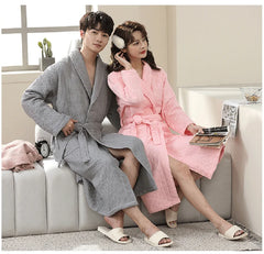 Hotel Cotton Men Bathrobe Plus Size Waffle Bath Robe Thicken Breathable Robes