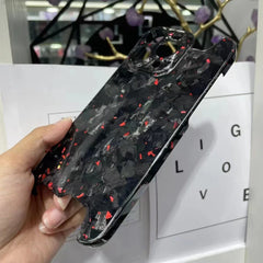 Glossy Marble Forged Ultra Thin Genuine Carbon Fiber Cover For iPhone 15 14 16 Pro Max