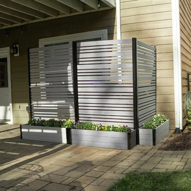 Outdoor Freestanding Privacy Fence Screen Panel 6ft H 4ft W X 1ft L 6ft H X 4ft W X 1ft L