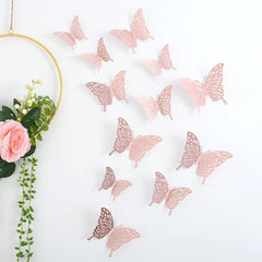 12Pcs/Set 3D Hollow Wall Stickers Butterflies