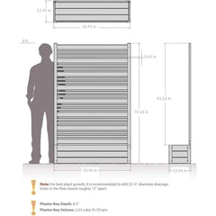 Outdoor Freestanding Privacy Fence Screen Panel 6ft H 4ft W X 1ft L 6ft H X 4ft W X 1ft L