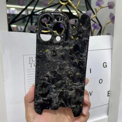 Glossy Marble Forged Ultra Thin Genuine Carbon Fiber Cover For iPhone 15 14 16 Pro Max