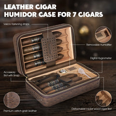 Cigar Humidor Box with Cigar Lighter Cedar Wood