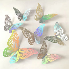 12Pcs/Set 3D Hollow Wall Stickers Butterflies