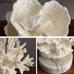 Modern White Simulation Coral Decoration