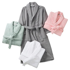 Hotel Cotton Men Bathrobe Plus Size Waffle Bath Robe Thicken Breathable Robes