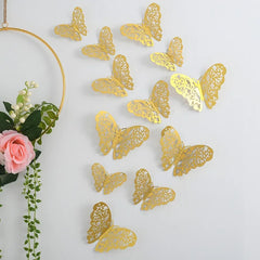 12Pcs/Set 3D Hollow Wall Stickers Butterflies