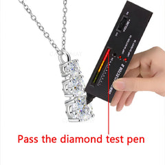 High-quality S925 Sterling Silver Chain D VVS1 Moissanite Stone 3 Stone Necklace Fine Jewellry