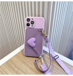 Crossbody Card Case Strap Card Holder Protector For iPhone 11 12 13 14 ProMax X XS XR Max