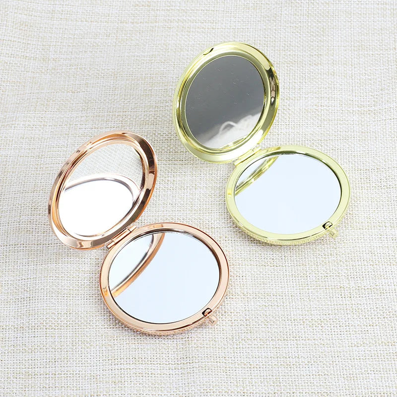 Portable Simple Stainless Steel Double-sided Make Up Mirror