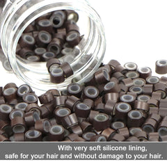 Silicone Micro Link Rings Beads Silicone-lined 200Pcs Standard Micro-Links for Hair Extensions Stick