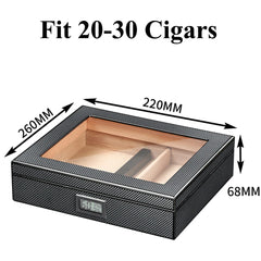 Cedar Wood Cigar Humidor Portable Travel Cigar Case W/ Humidifier