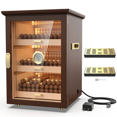 USB Cigar Humidor 3 Shelves,  with LED Light, Spanish Cedar Wood Inner Shelves, Accurate Hygrometer, Humidifier