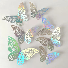 12Pcs/Set 3D Hollow Wall Stickers Butterflies