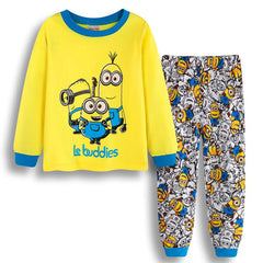 Despicable me Minion Series Children'S pj's 2pcs Set Boys/Girls Cartoon Long Sleeve Sleepwear