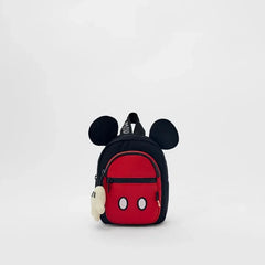 Disney New High-quality Mickey School Bag with Cute Charms for Children Backpack