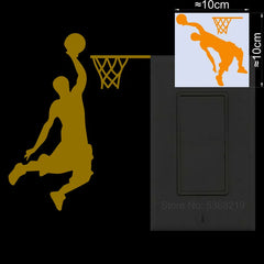 Luminous Cartoon Basketball Player Dunk Wall Sticker f