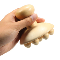 1Pcs Natural Wooden Massager Brush - Hand-Held Anti Cellulite Reduction Relieve Tense Muscles and Bones Head Scalp Massage Tool