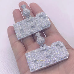 Customized Moissanite Pendant Luxury Jewelry 925 Silver Iced Out Vvs Moissanite Letter Initial Name Pendant With Gra Certificate
