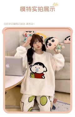 Cute Cartoon Autumn and Winter Sleepwear Women's