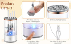 Makeup Brush Cleaner with Automatic Spinner